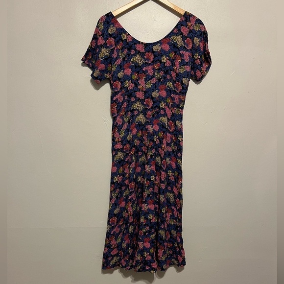 Rabbit Rabbit Rabbit Designs Vintage Floral Midi Dress Medium (vintage 12) - Picture 7 of 7
